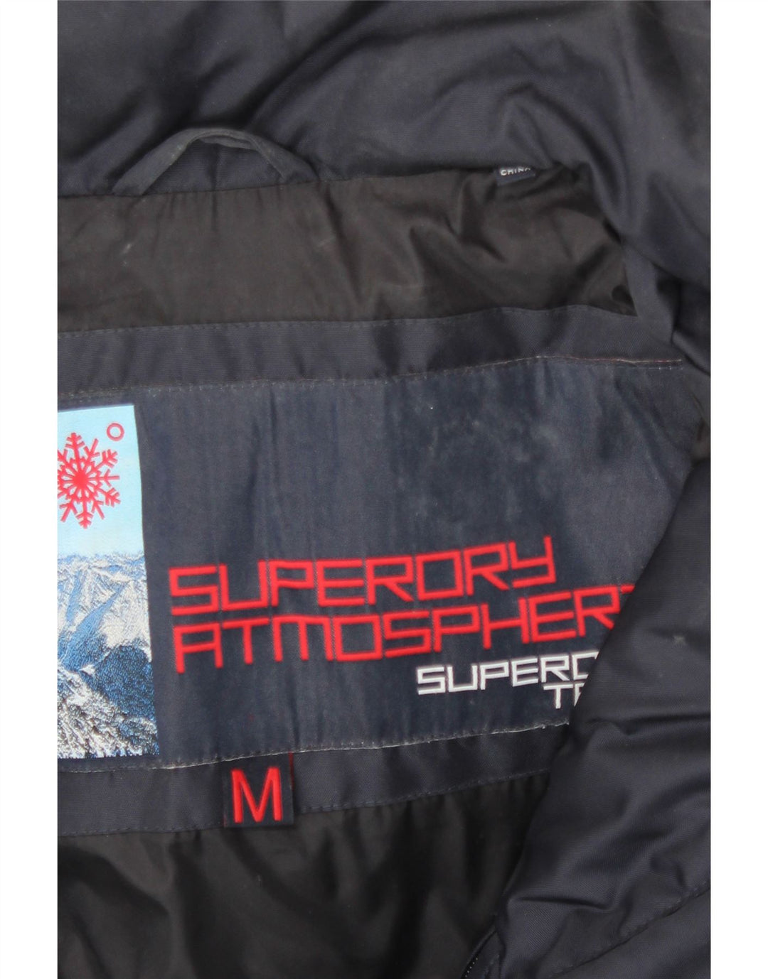 Jaqueta acolchoada feminina Superdry com capuz gráfico Reino Unido 12 médio azul marinho nylon