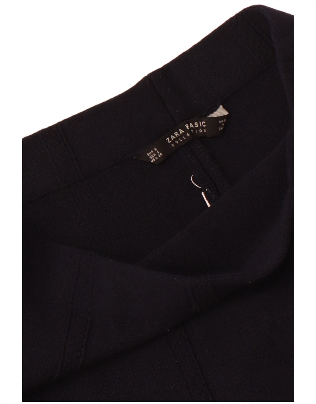 Saia feminina Zara em malha A-Line UK 6 pequena W26 azul marinho