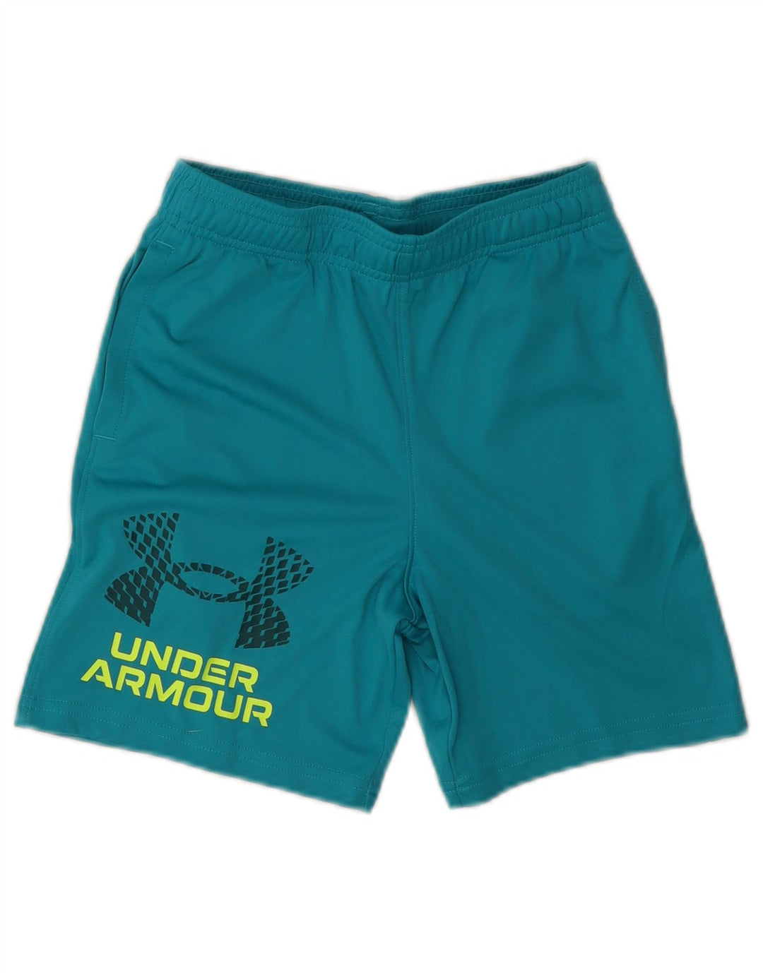Shorts esportivos gráficos Under Armour Boys 9-10 anos poliéster azul médio