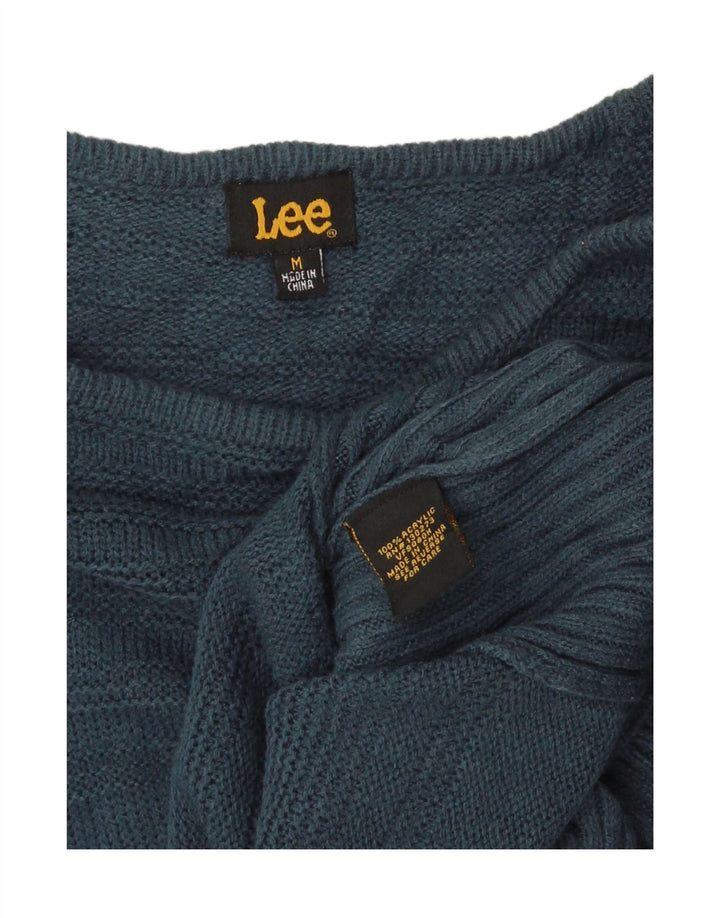 Suéter feminino Lee de grandes dimensões com gola canoa Reino Unido 14 acrílico azul médio