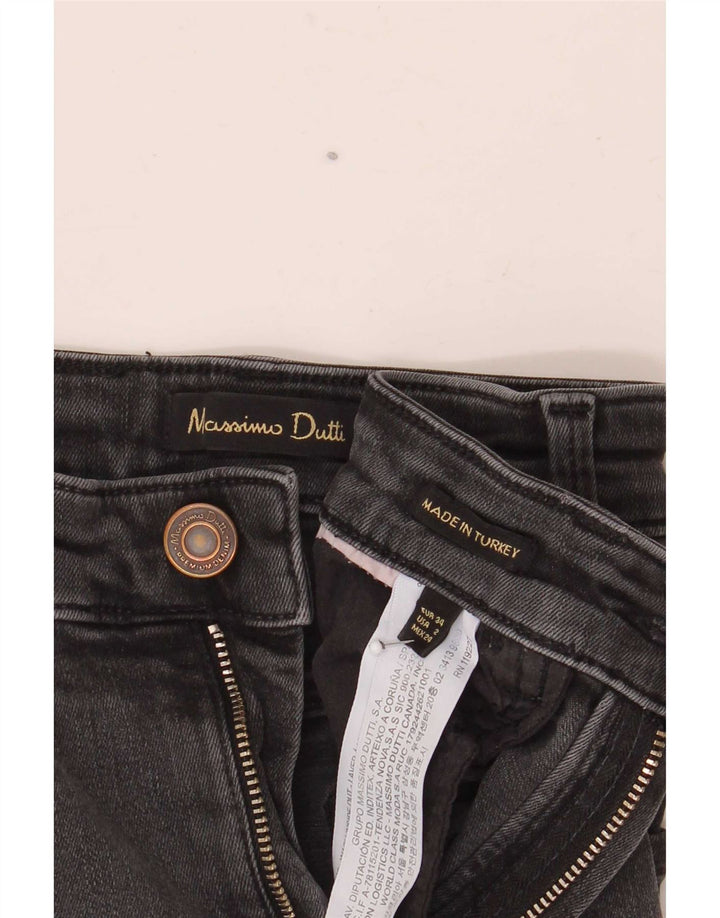Calça jeans feminina Massimo Dutti EU 34 2XS W24 L24 cinza algodão
