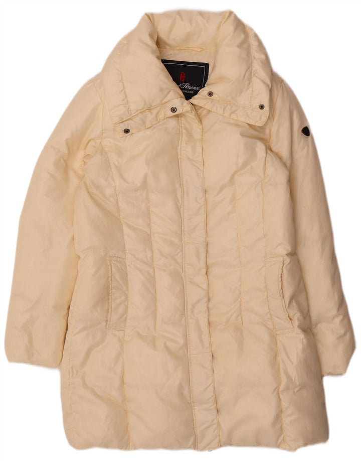 Casaco acolchoado feminino Conte of Florence IT 46 grande poliéster branco