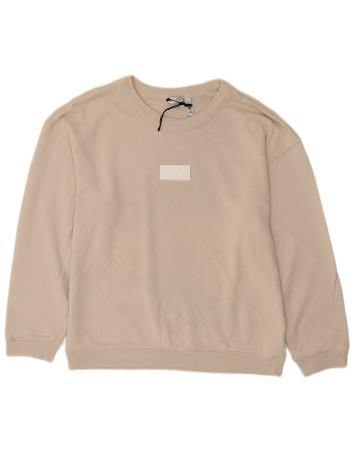 Adidas Mens Moletom Jumper Médio Bege Algodão