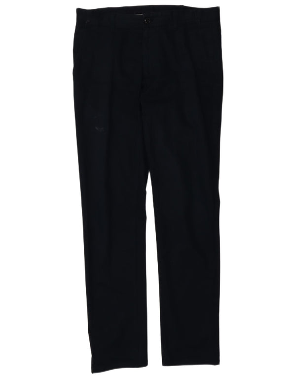 Zara Mens Slim Chino Trousers EU 42 Large W32 L34 Navy Blue Cotton