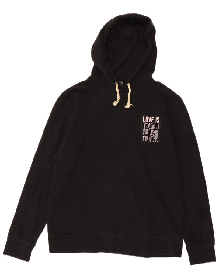 Jumper com capuz gráfico masculino JACK & JONES XL algodão preto