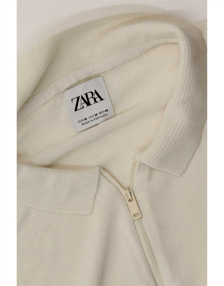Camisa polo masculina Zara médio branco