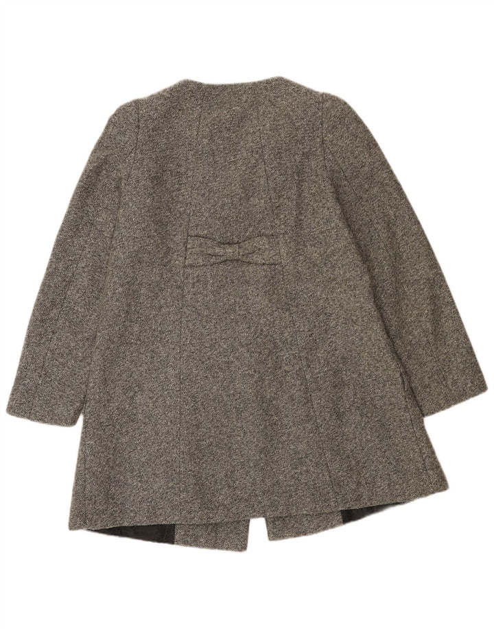 Zara Womens Double Breasted Coat UK 8 Pequeno Poliéster Cinza