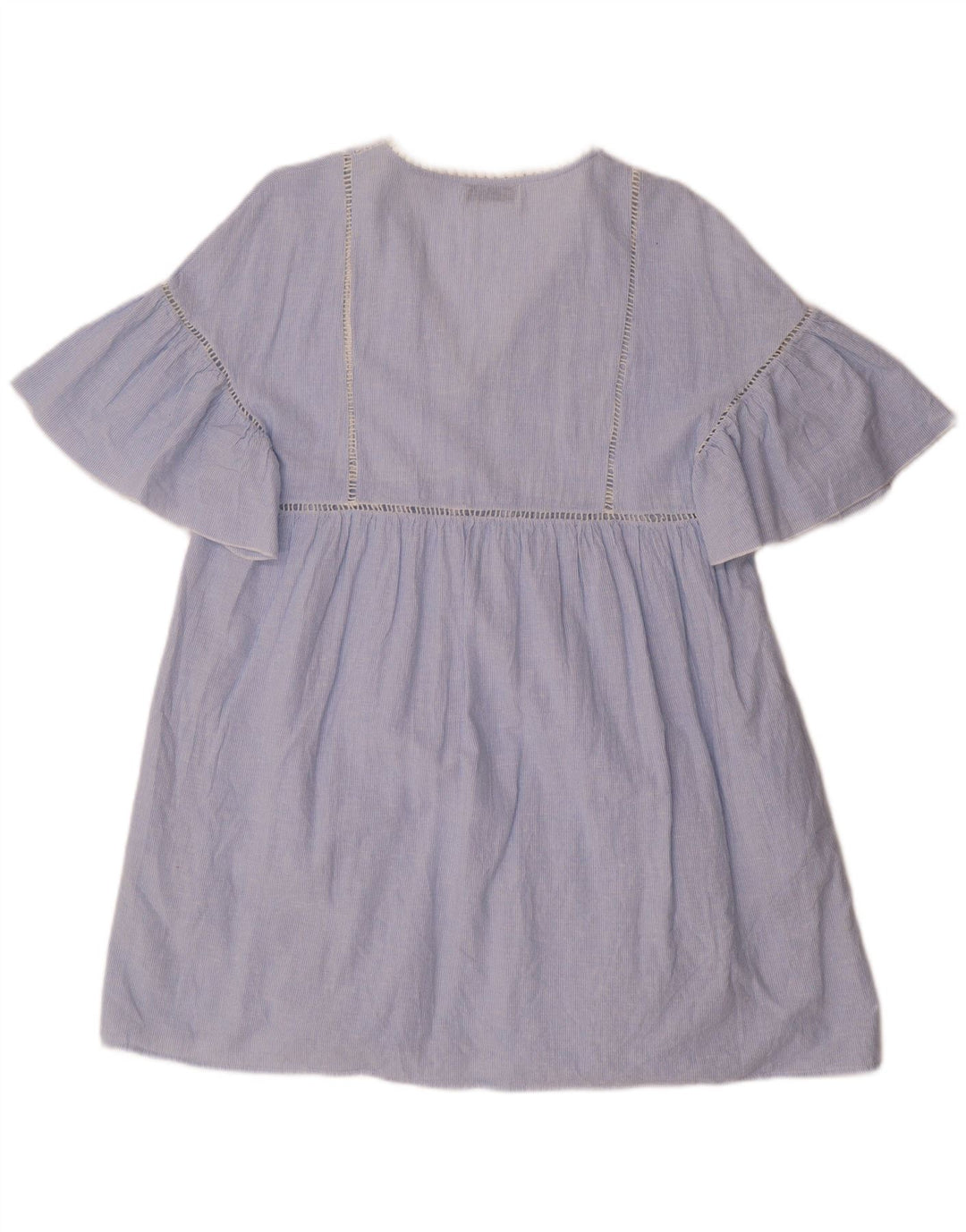 Vestido feminino ZARA UK 14 risca de giz azul médio
