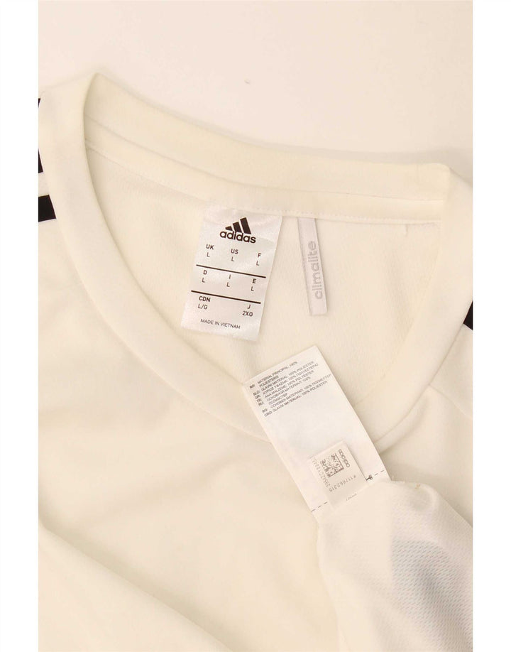 Adidas Mens Climalite Camiseta Top Grande Poliéster Branco