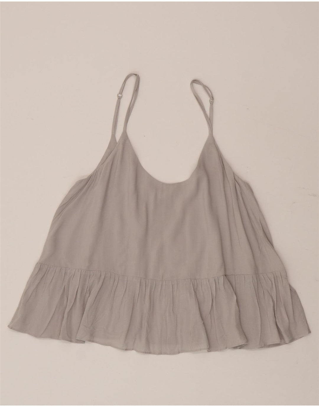 Topshop feminino cami top UK 10 pequeno cinza viscose