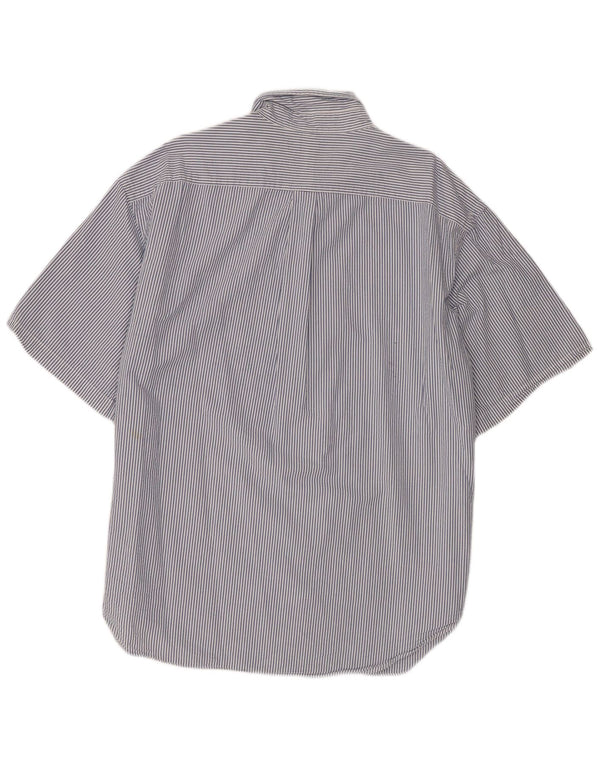 Ralph Lauren Camisa masculina de manga curta clássica 2XL algodão listrado azul