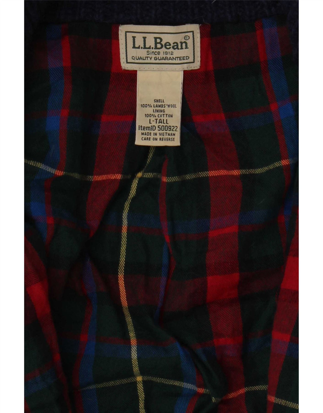 L.L.Bean Suéter cardigã alto masculino grande lã de cordeiro azul marinho