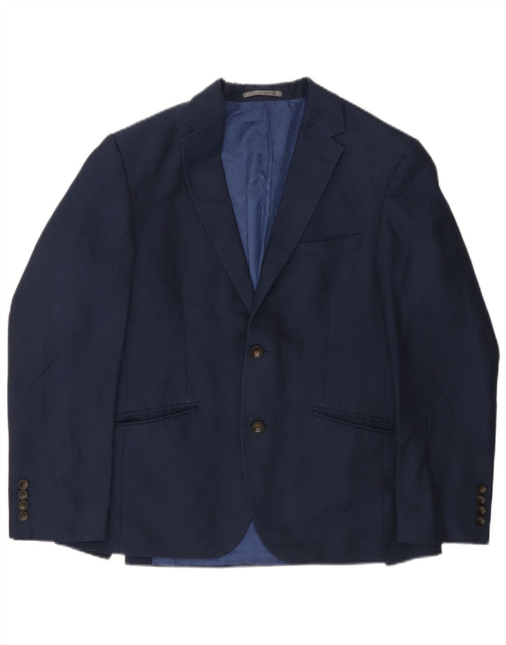 Jaqueta blazer masculina de 2 botões Marks & Spencer EU 48 azul marinho médio