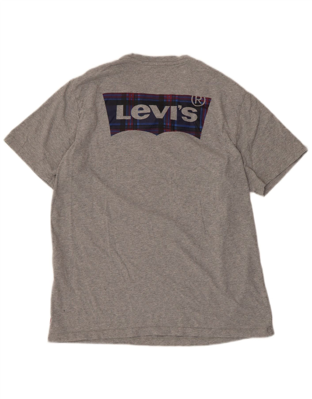 Camiseta gráfica masculina Levi's Top algodão manchado cinza médio
