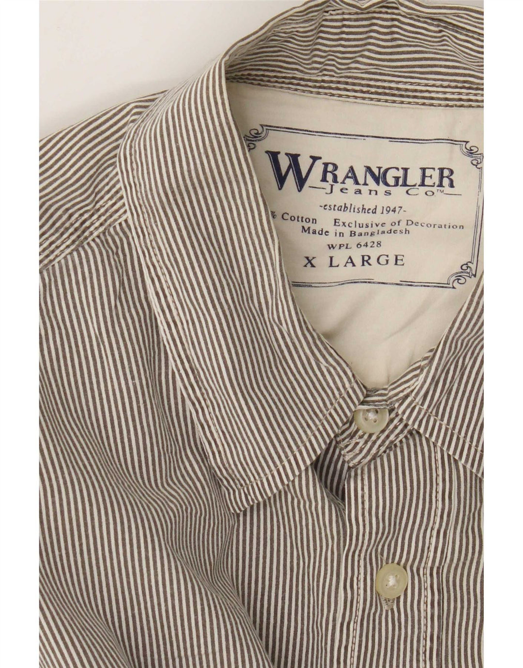 Camisa masculina Wrangler XL cinza risca de giz algodão