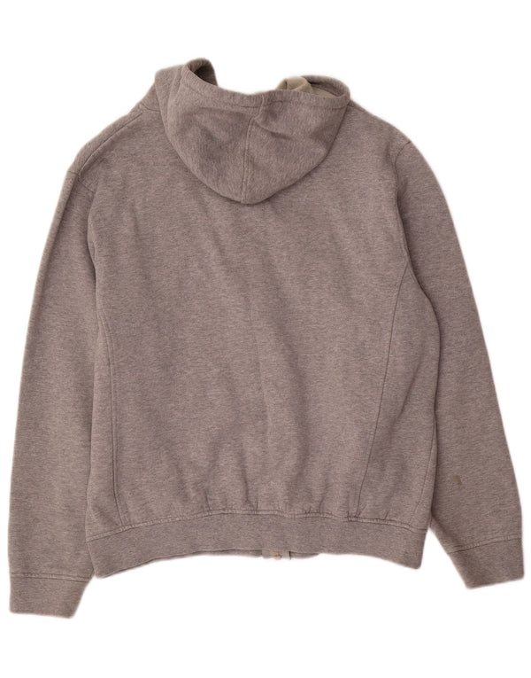 Suéter feminino Fila com capuz e zíper gráfico UK 16 grande algodão cinza