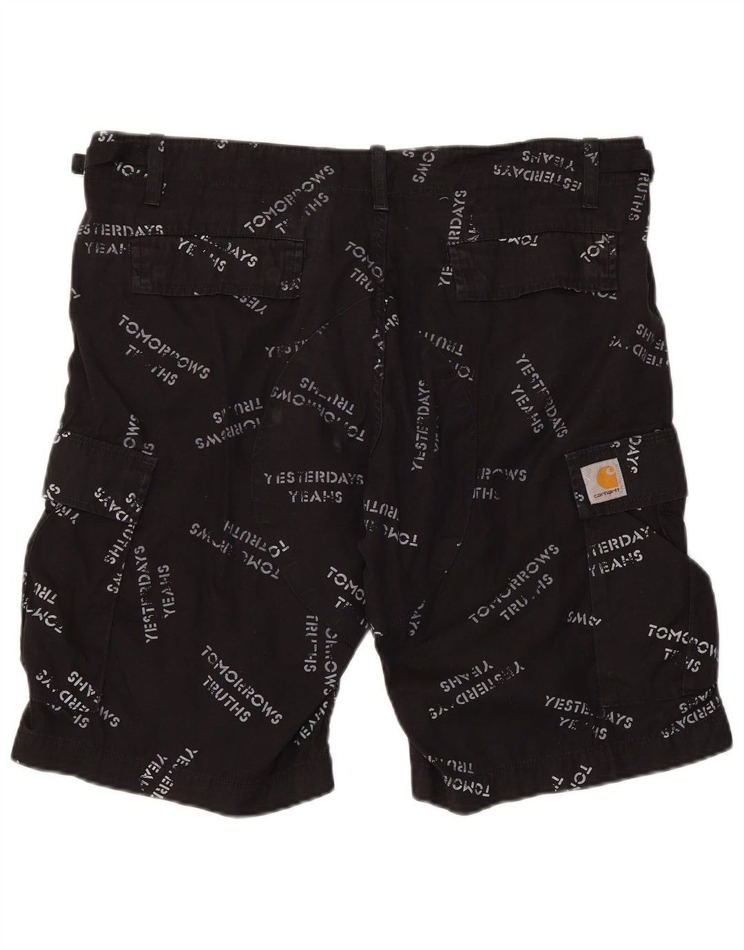 Shorts cargo masculino gráfico CARHARTT W34 grande algodão preto