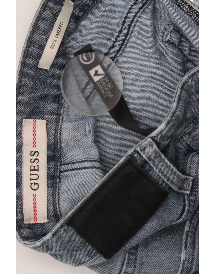 Guess Mens Slim Tapered Jeans W34 L31 Azul