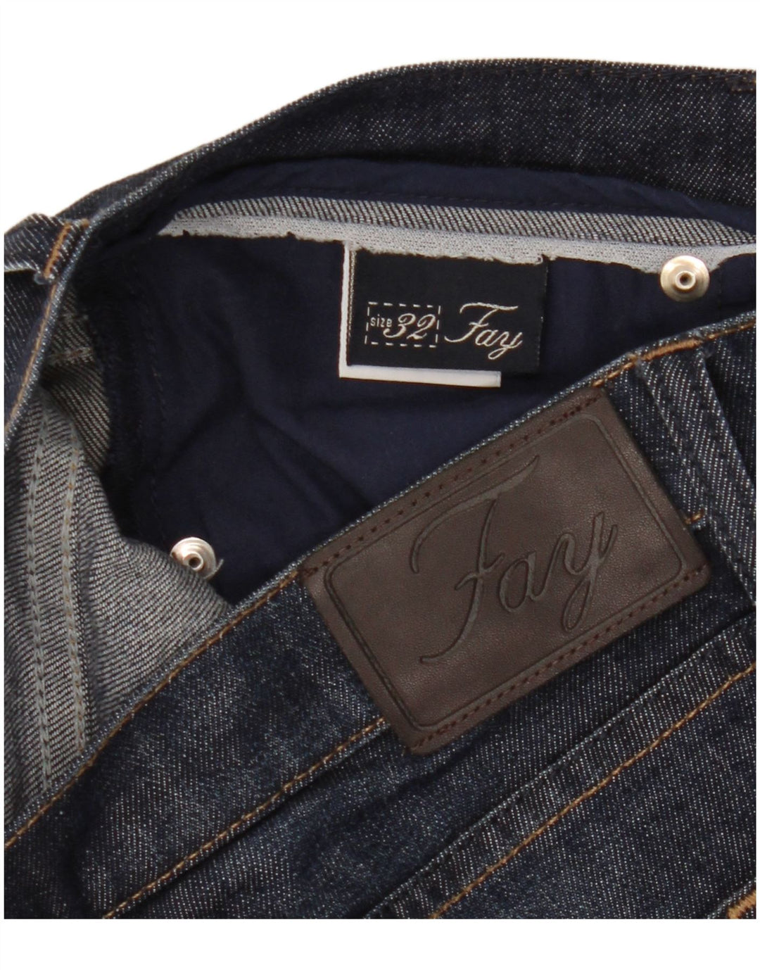 Calça jeans reta feminina Fay W32 L28 algodão azul marinho