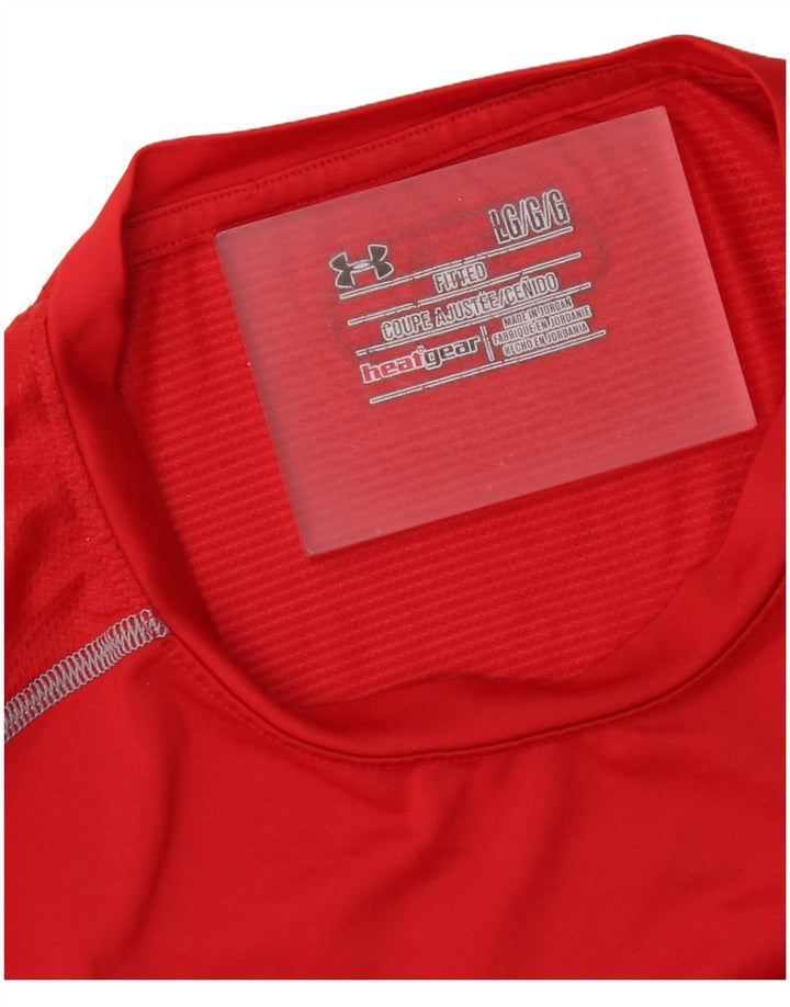 Camiseta masculina Under Armour Heat Gear Top grande vermelho