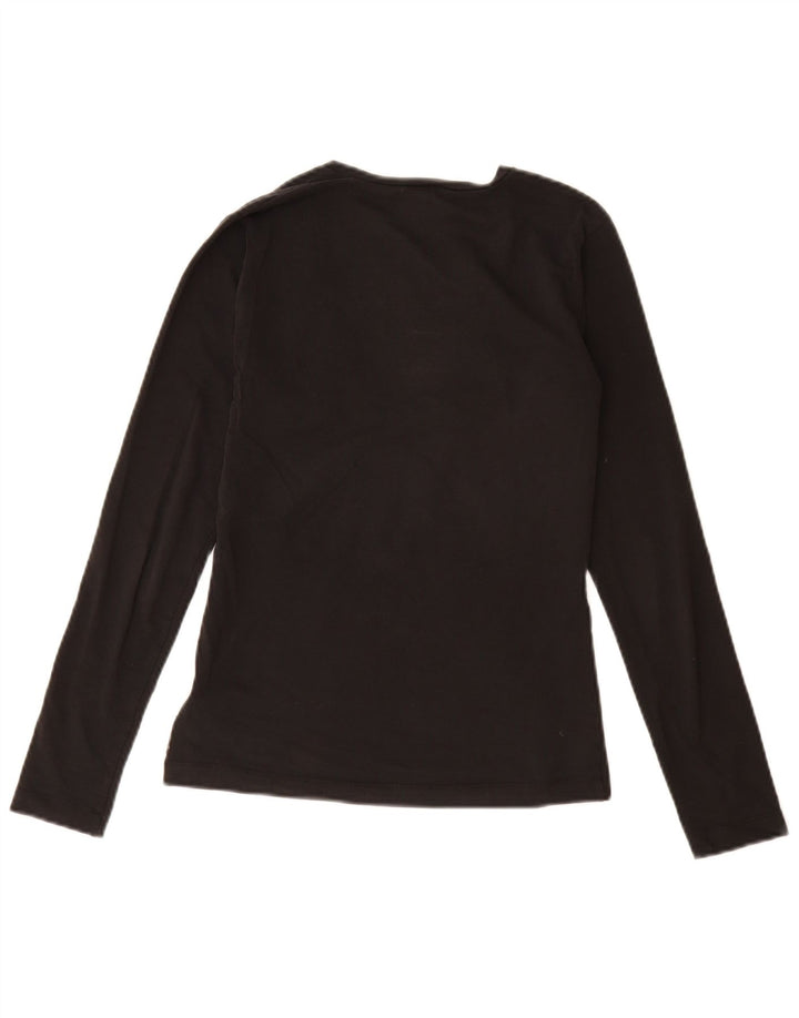 Top feminino Armani Jeans manga comprida UE 38 médio algodão preto