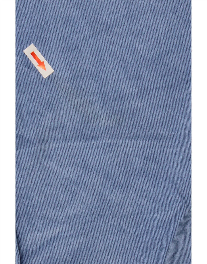 Camisa feminina de veludo cotelê Zara UK 10 pequena azul poliéster