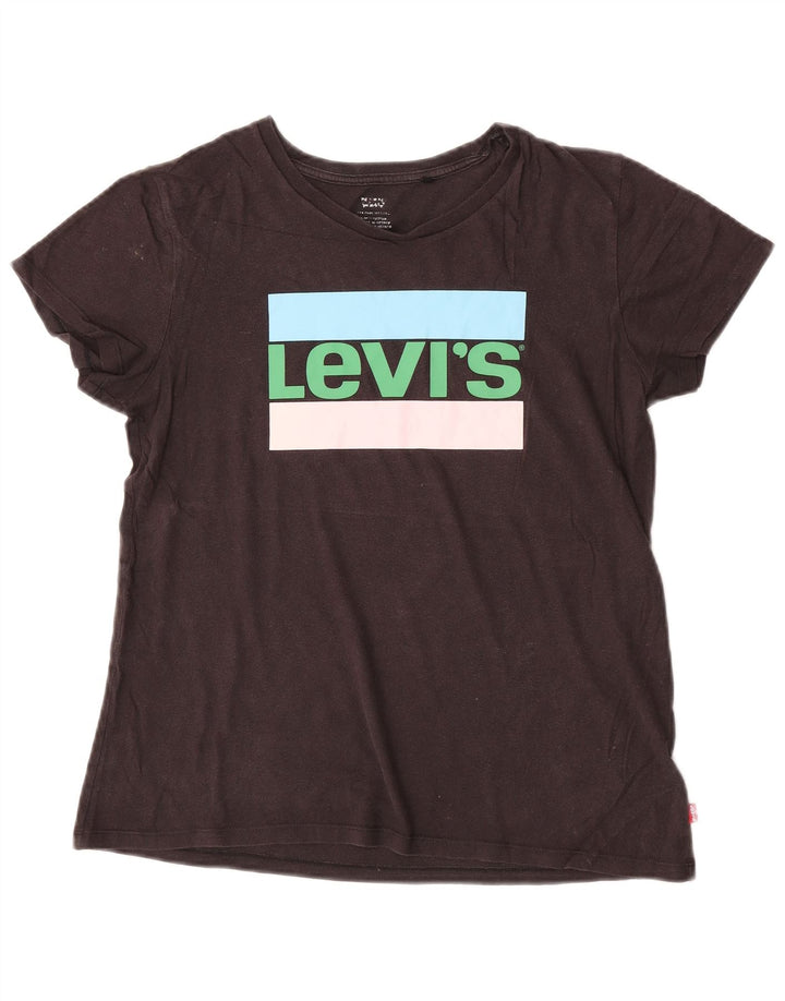Camiseta feminina gráfica Levi's UK 14 médio preto