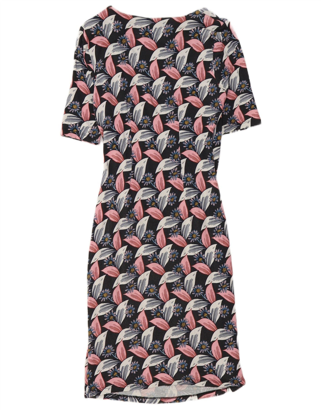 Vestido feminino Boden com bainha UK 12 médio multicolorido floral viscose
