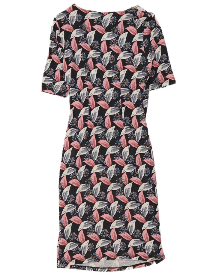 Vestido feminino Boden com bainha UK 12 médio multicolorido floral viscose