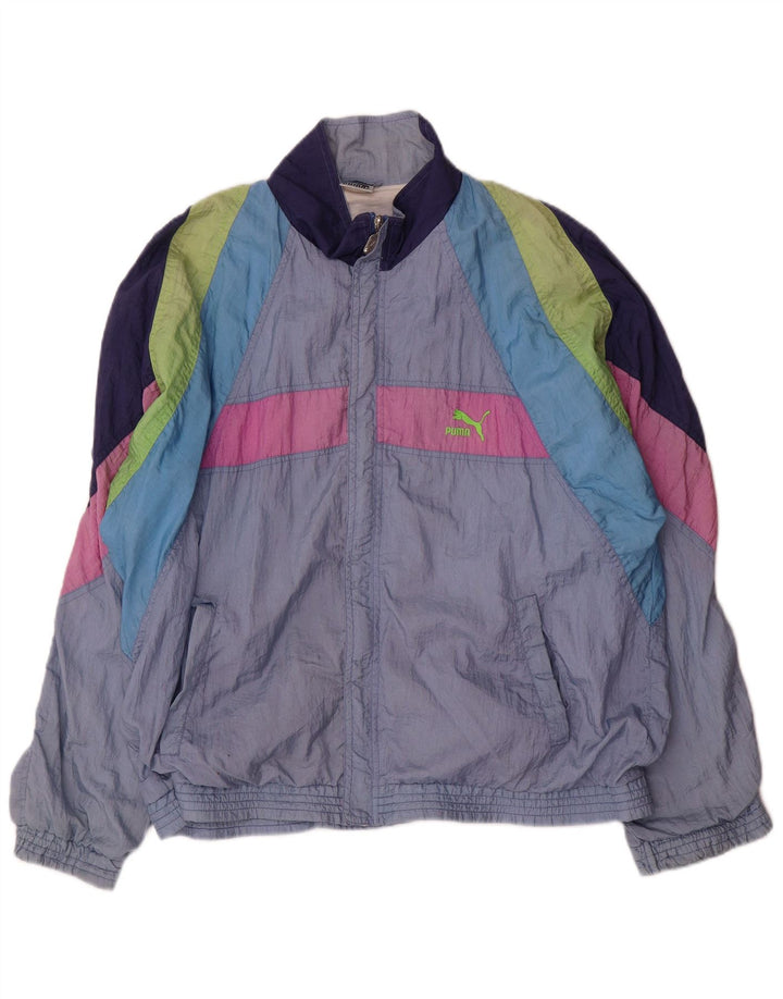 PUMA Mens Tracksuit Top Jacket UK 40 Grande Azul Colourblock Poliamida