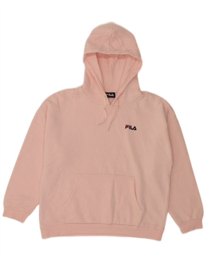 Pulôver com capuz feminino Fila UK 18 XL rosa poliéster