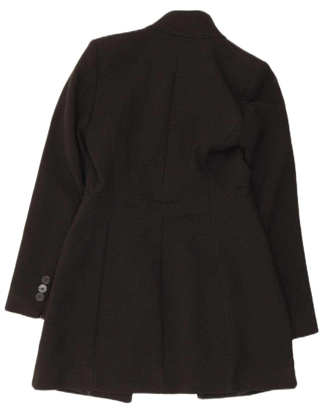 Sobretudo aberto feminino Zara UK 6 XS preto poliéster