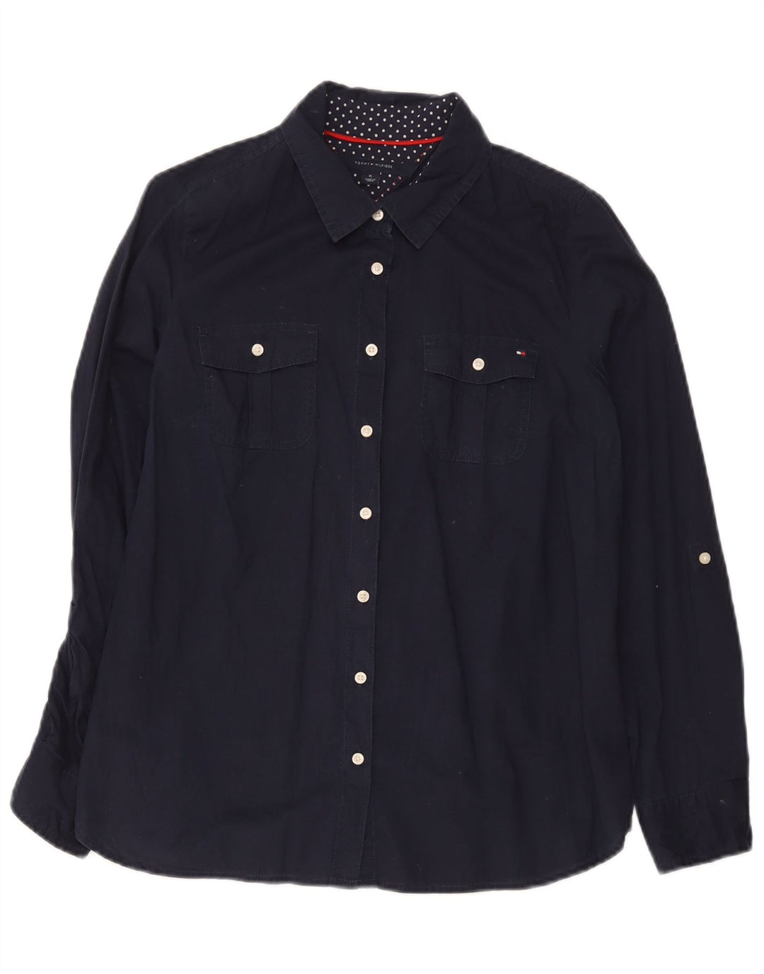 Camisa Tommy Hilfiger Mulher UK 14 Médio Azul Marinho