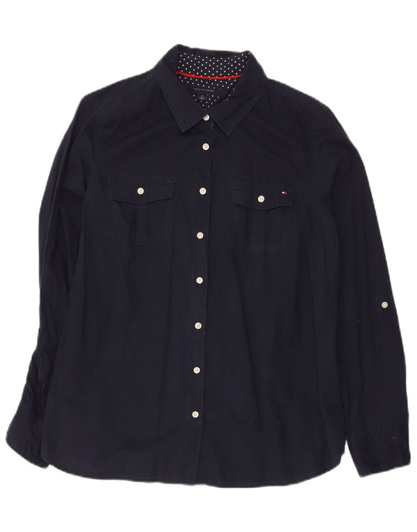 Camisa Tommy Hilfiger Mulher UK 14 Médio Azul Marinho
