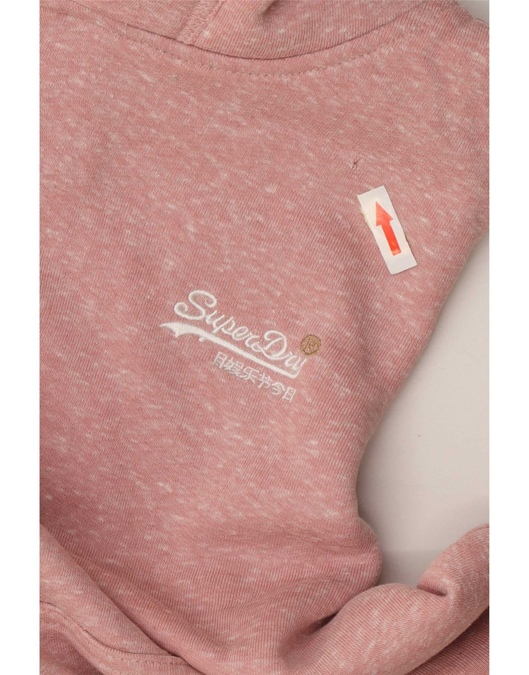 Suéter com capuz feminino Superdry UK 12 poliéster manchado rosa médio