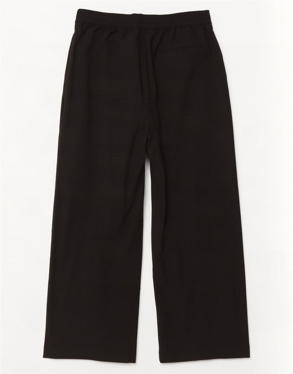 Calça casual feminina Marks & Spencer com perna larga UK 18 XL W36 L29 preta