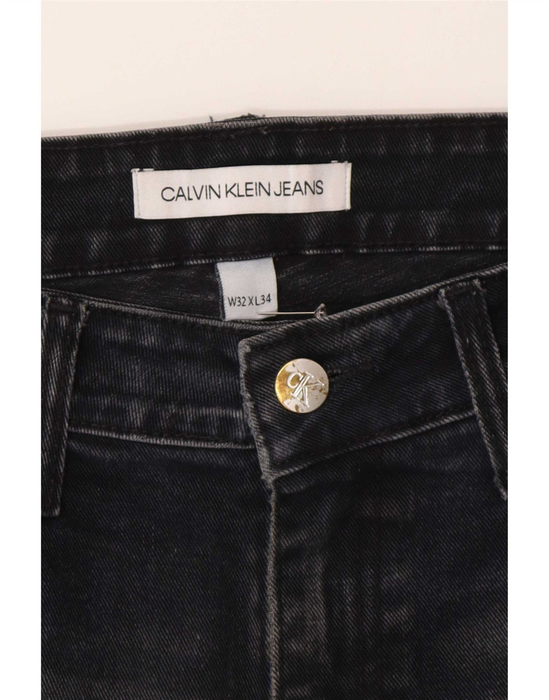Calça jeans reta masculina Calvin Klein W32 L26 azul marinho