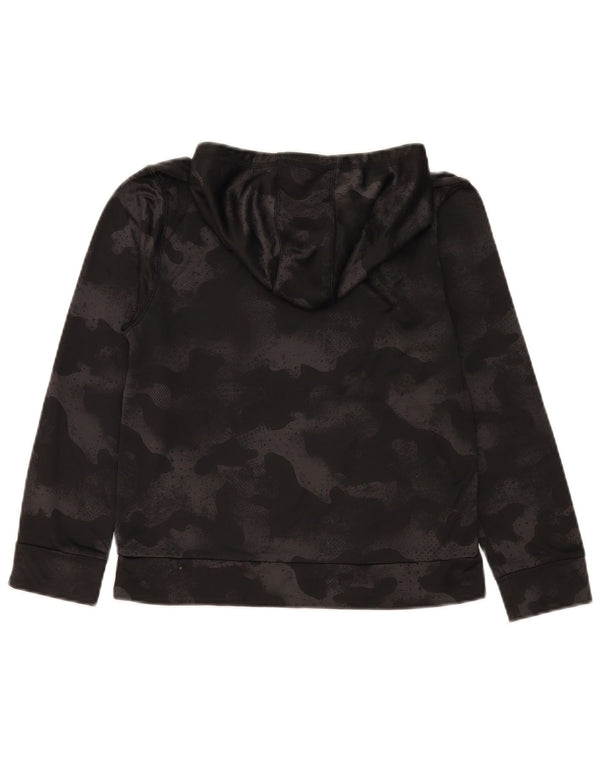 Suéter com capuz gráfico Adidas Boys 10-11 anos médio preto camuflado