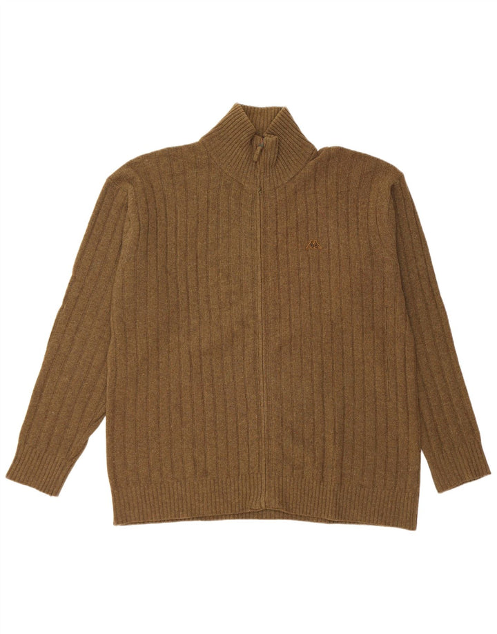 Suéter cardigã masculino Kappa 2XL lã cáqui