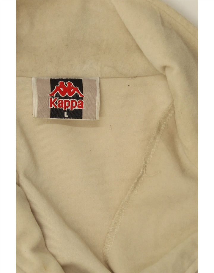 KAPPA Mens Treino Top Jaqueta Grande Off White Colourblock