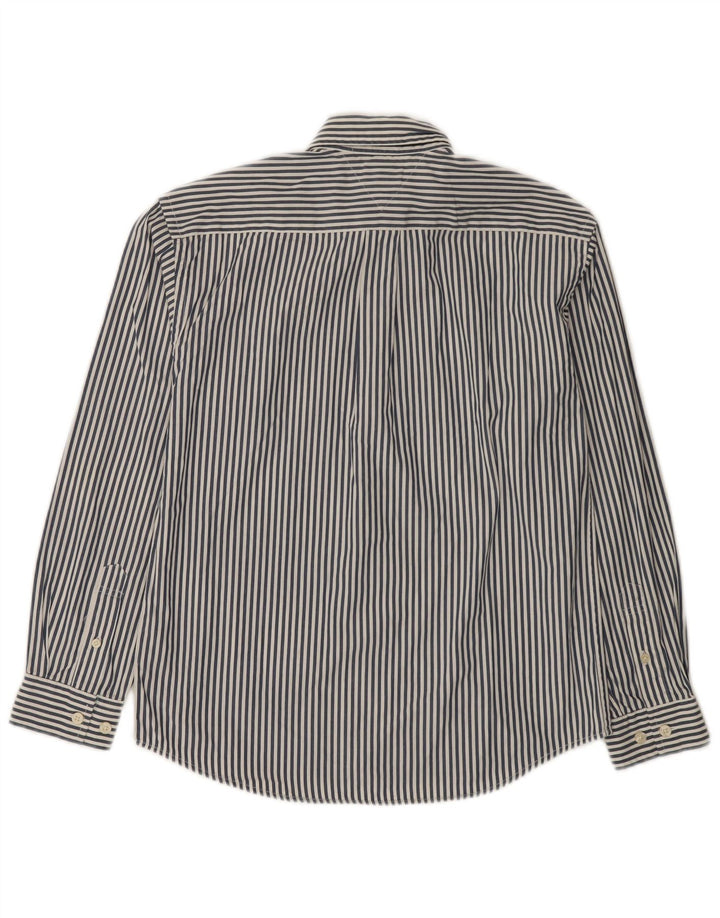 Camisa masculina Tommy Hilfiger 11-12 anos algodão listrado azul médio