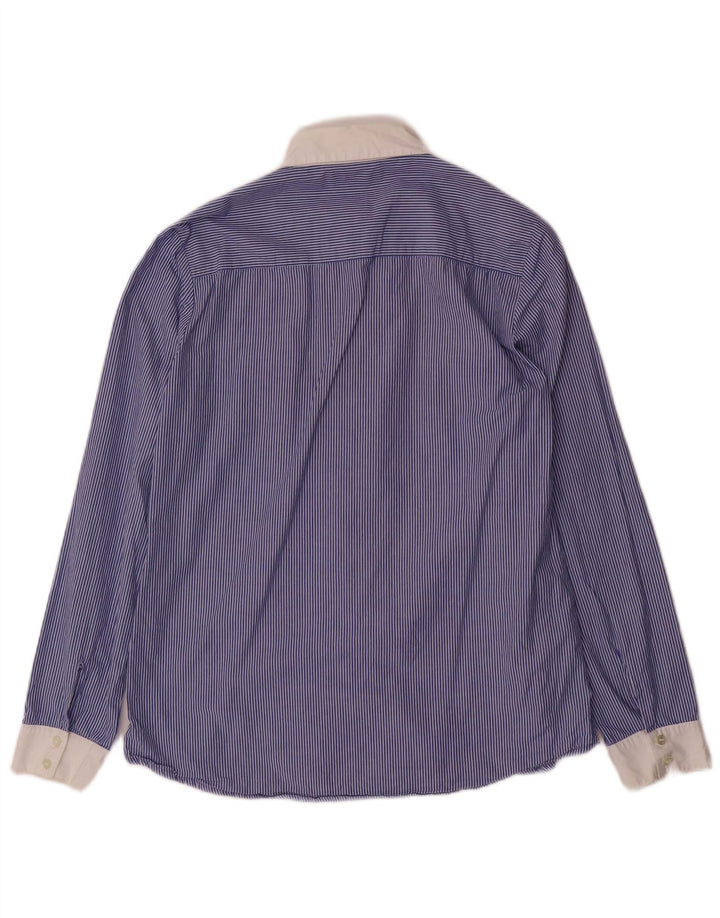 Camisa feminina STEFANEL IT 42 risca de giz azul médio