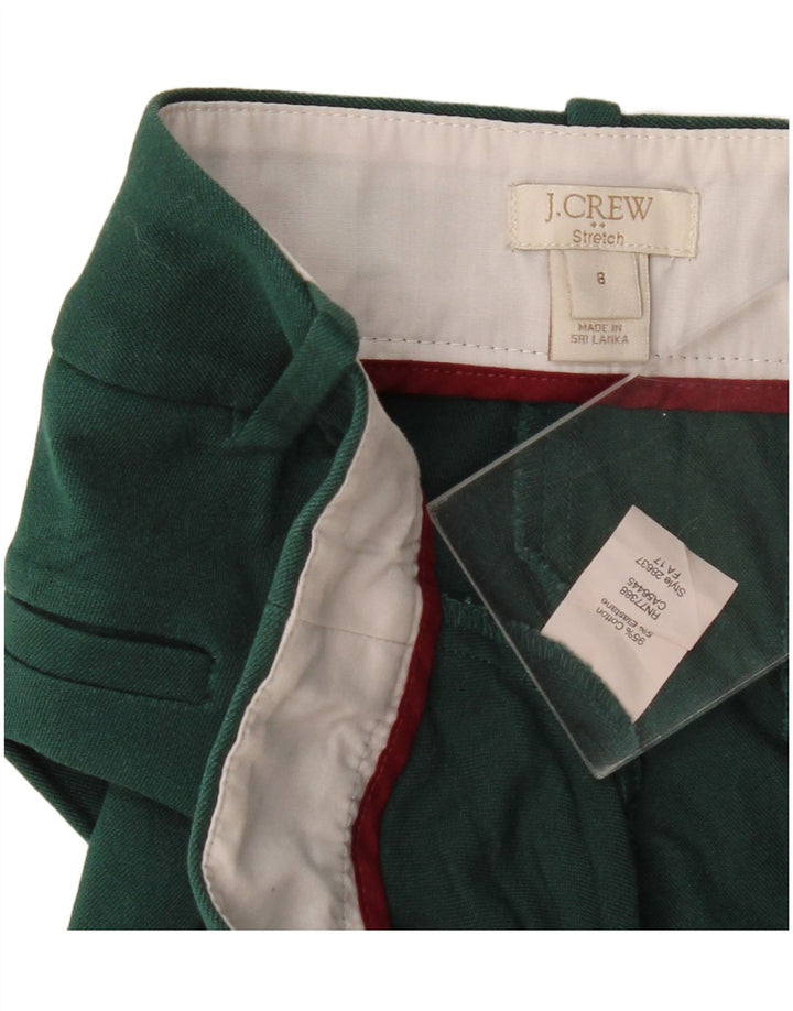 J. CREW Calça feminina reta cortada EUA 8 médio W32 L26 algodão verde