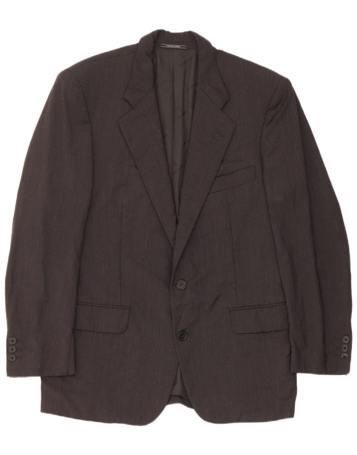 Jaqueta blazer masculina Trussardi com 2 botões IT 48 lã virgem preta média