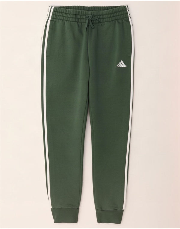 Calça de treino feminina Adidas Joggers UK 12/14 algodão verde médio