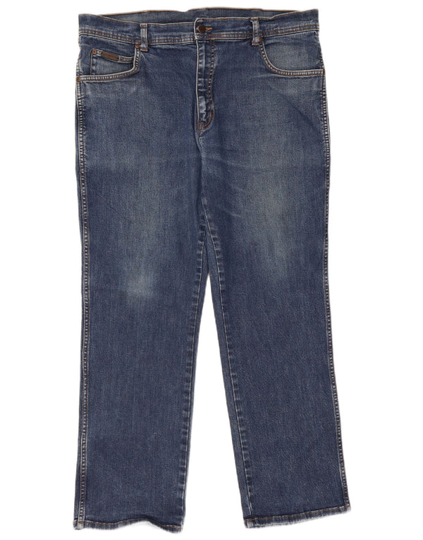 Wrangler Masculino Texas Stretch Straight Jeans W38 L30 Azul Algodão