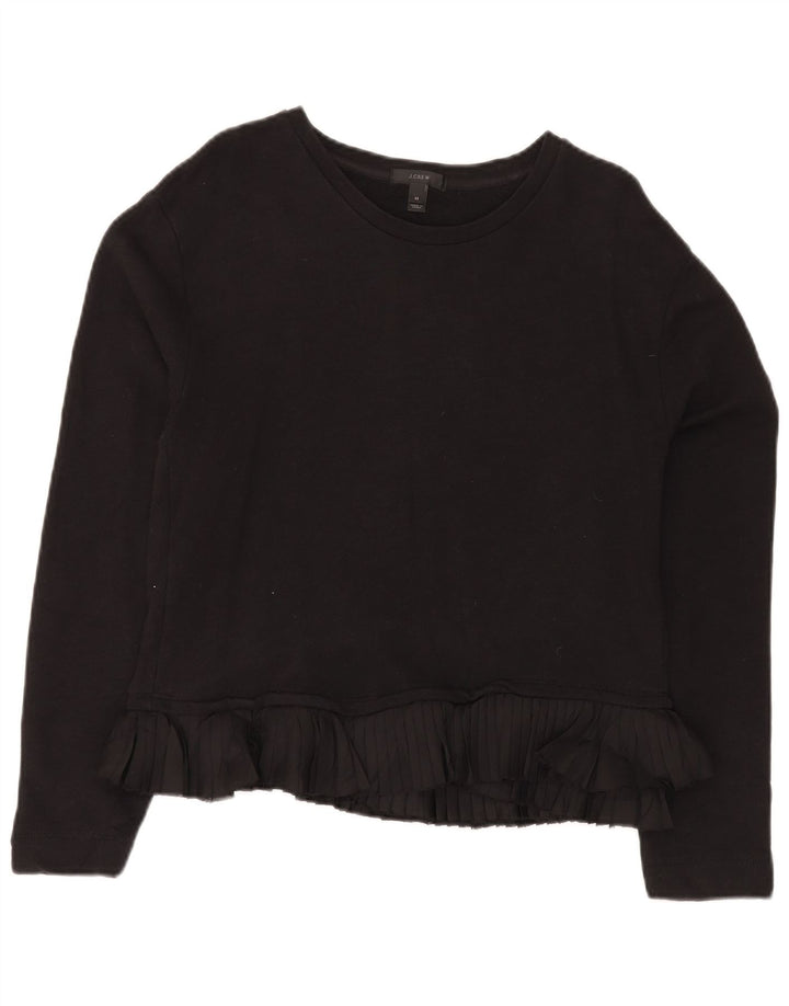 Suéter feminino J. CREW UK 14 algodão preto médio