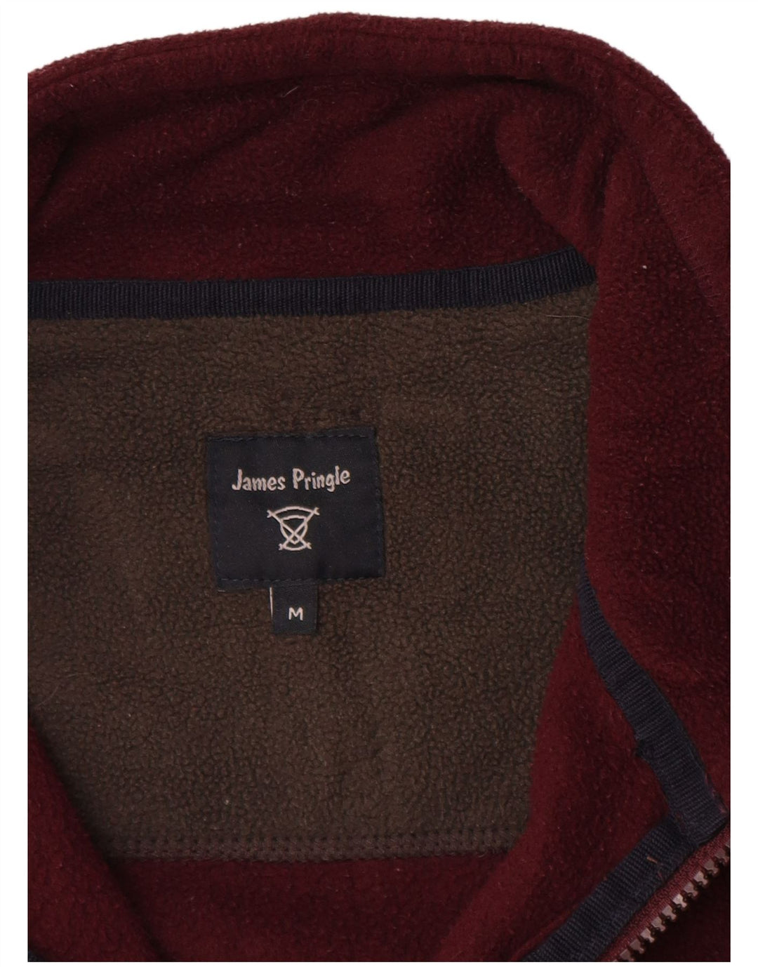 James Pringle Mens Fleece Gilet UK 38 Médio Borgonha Poliéster