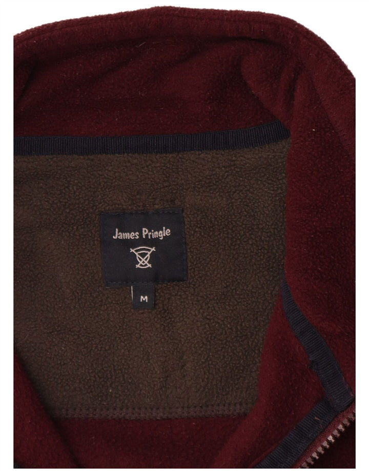 James Pringle Mens Fleece Gilet UK 38 Médio Borgonha Poliéster