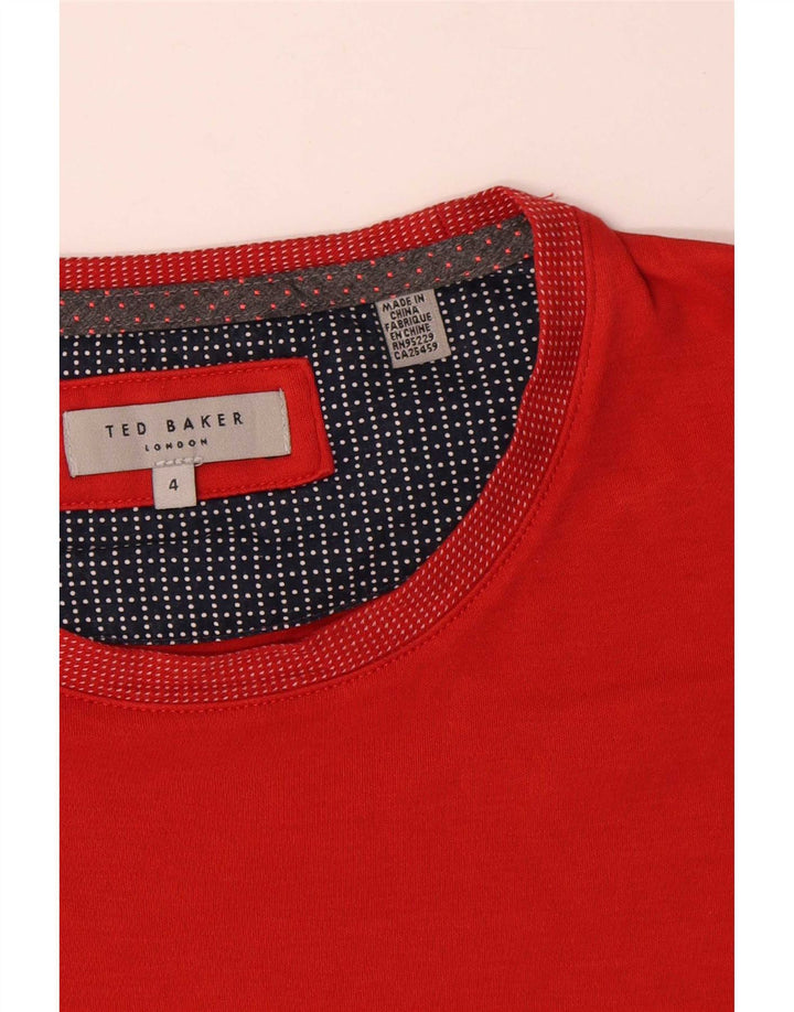 Camiseta masculina Ted Baker tamanho superior 4 grande algodão vermelho